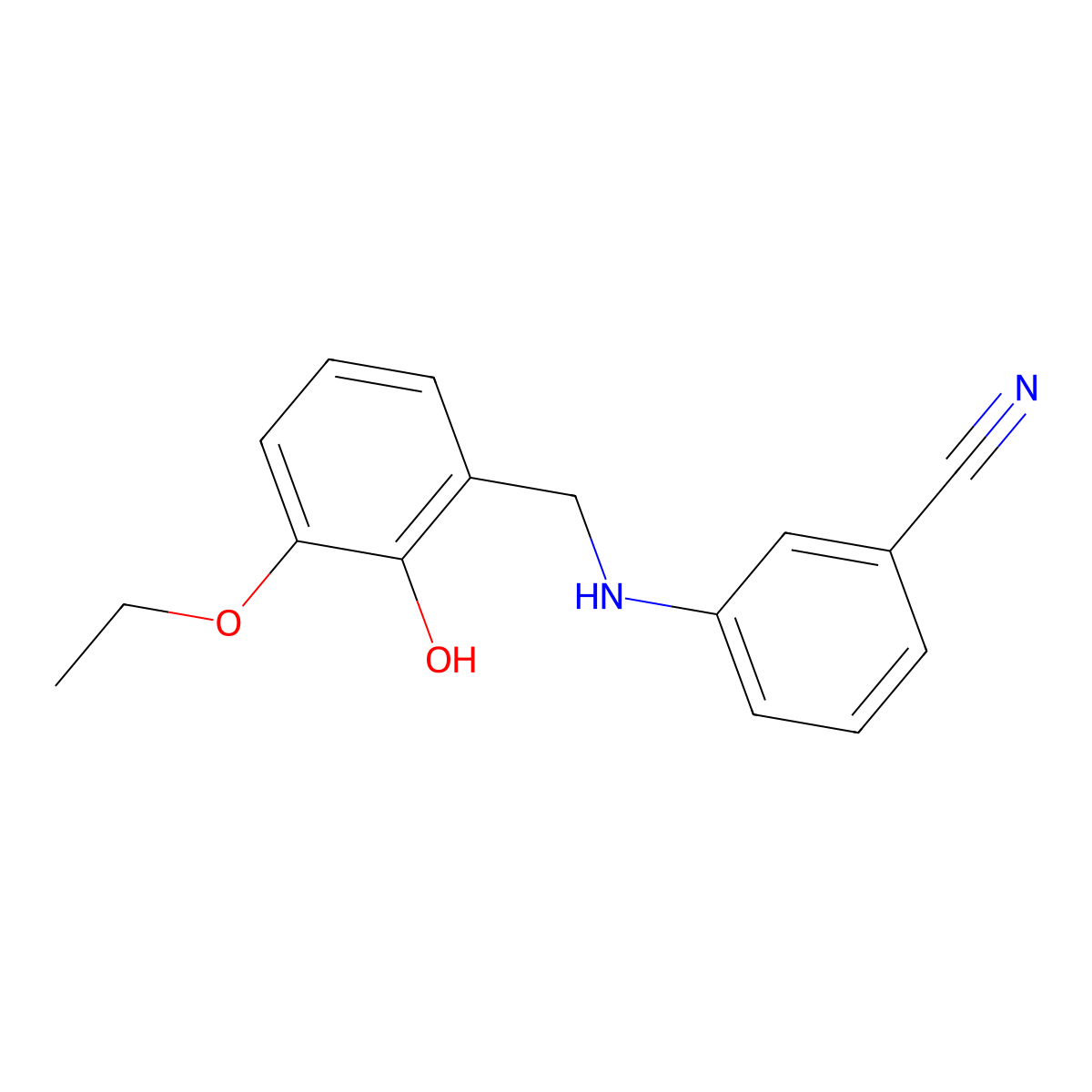 3-((3-Ethoxy-2-hydroxybenzyl)amino)benzonitrile molecular structure, CAS 1019543-80-6