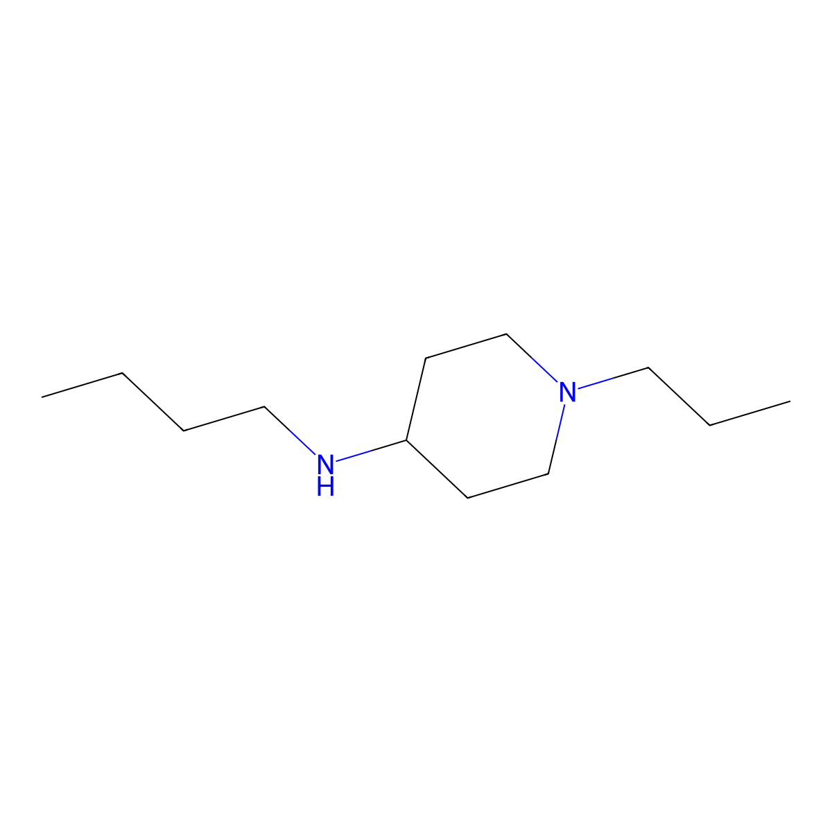 N-butyl-1-propylpiperidin-4-amine molecular structure, CAS 1019543-90-8