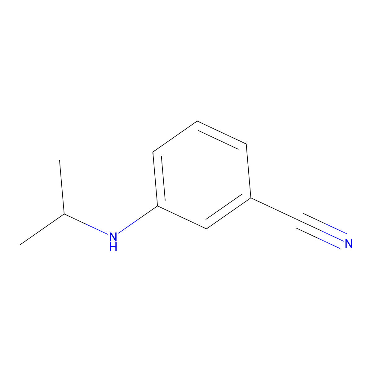 3-((Propan-2-yl)amino)benzonitrile molecular structure, CAS 1019543-98-6