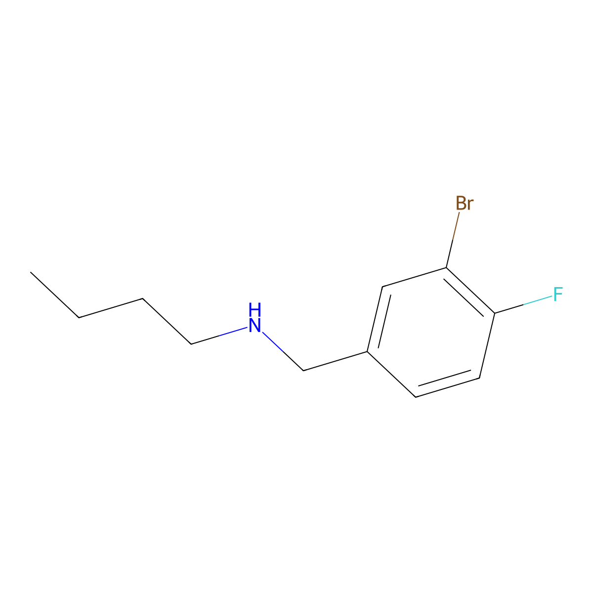 [(3-Bromo-4-fluorophenyl)methyl](butyl)amine molecular structure, CAS 1019544-44-5