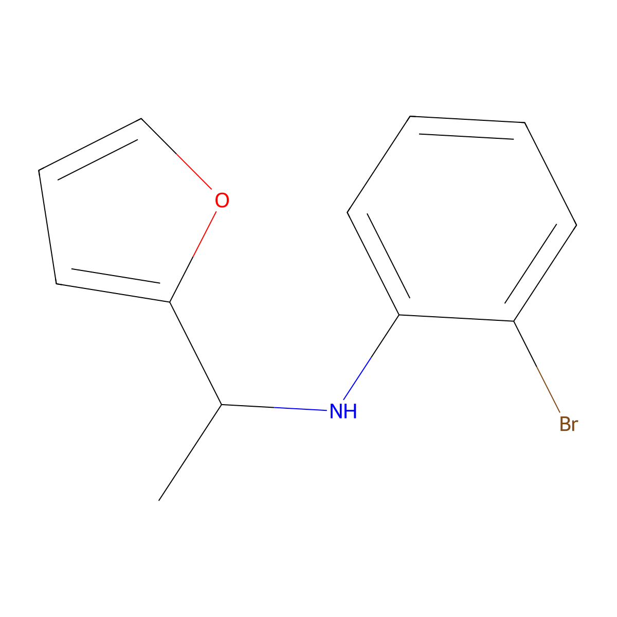 2-bromo-N-[1-(furan-2-yl)ethyl]aniline molecular structure, CAS 1019544-90-1