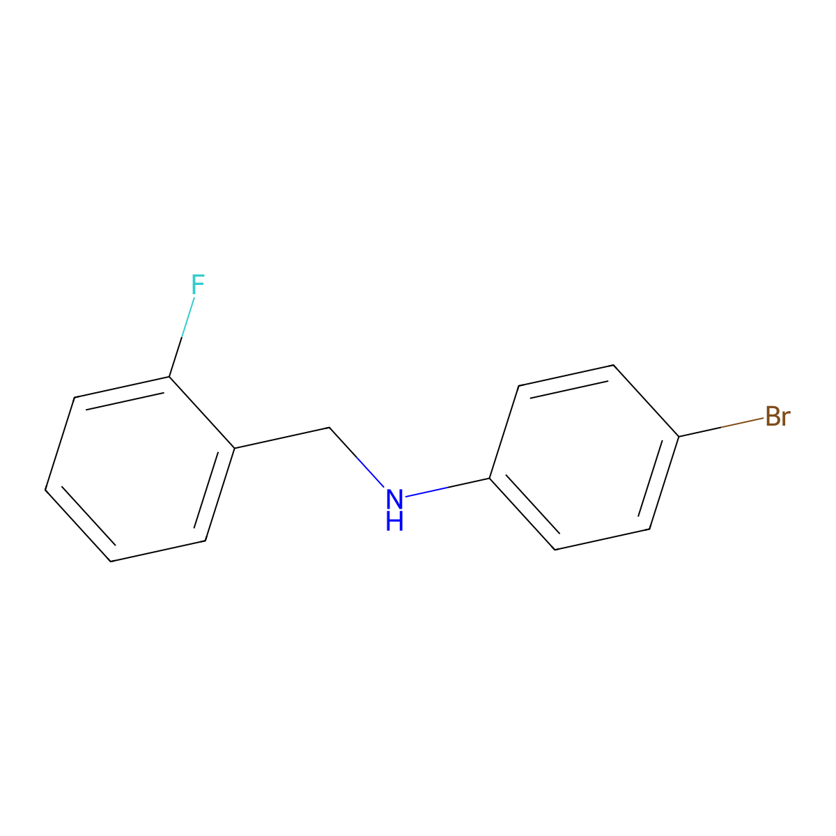 4-Bromo-N-(2-fluorobenzyl)aniline molecular structure, CAS 1019545-94-8