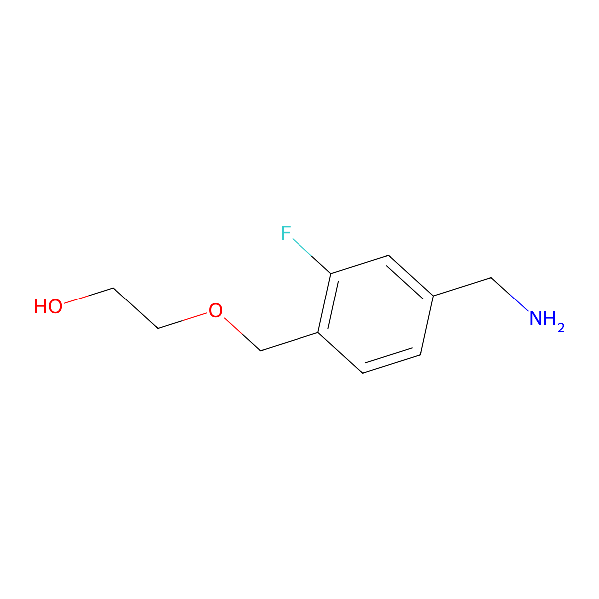 2-{[4-(Aminomethyl)-2-fluorophenyl]methoxy}ethan-1-ol molecular structure, CAS 1019546-26-9