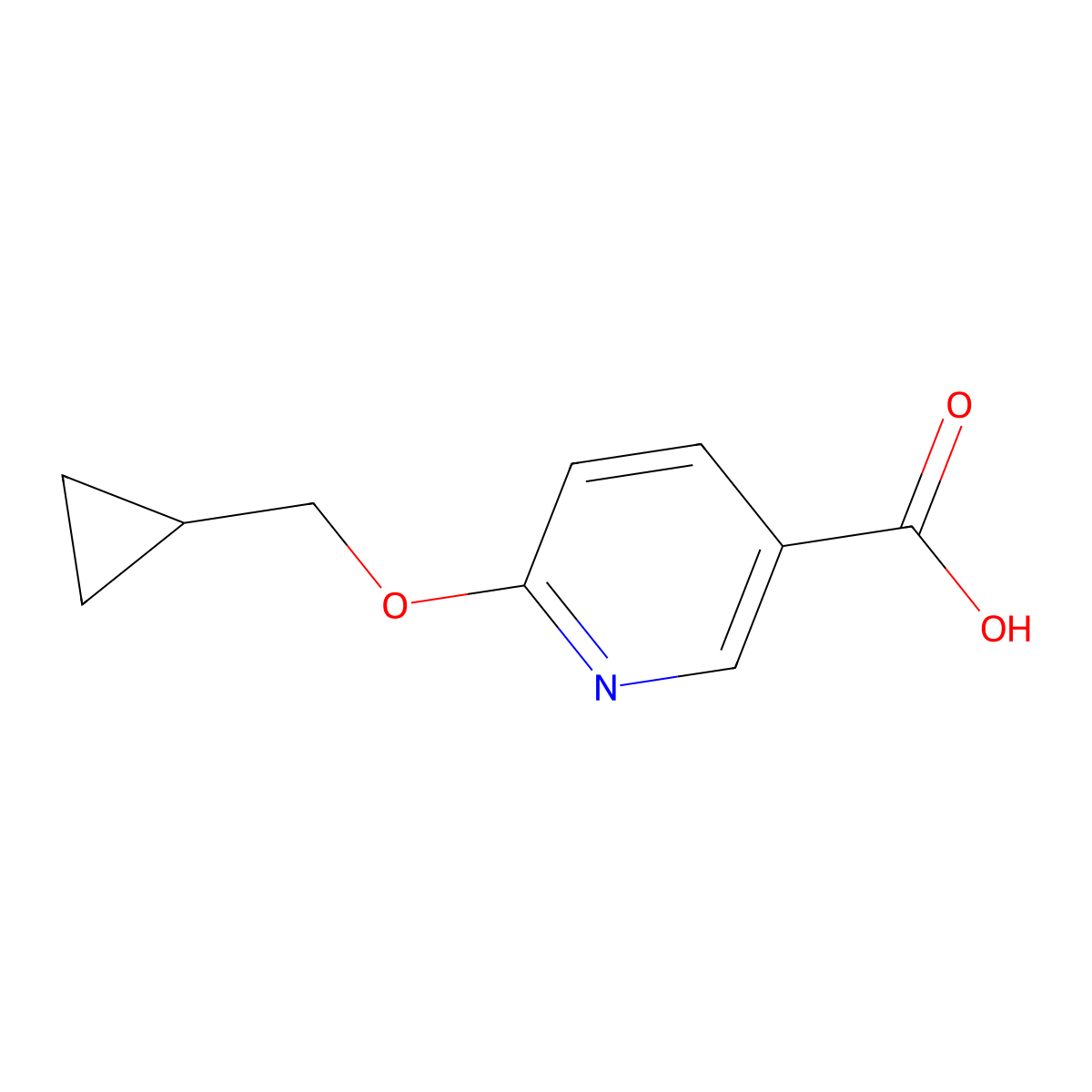 6-(Cyclopropylmethoxy)nicotinic acid molecular structure, CAS 1019546-29-2