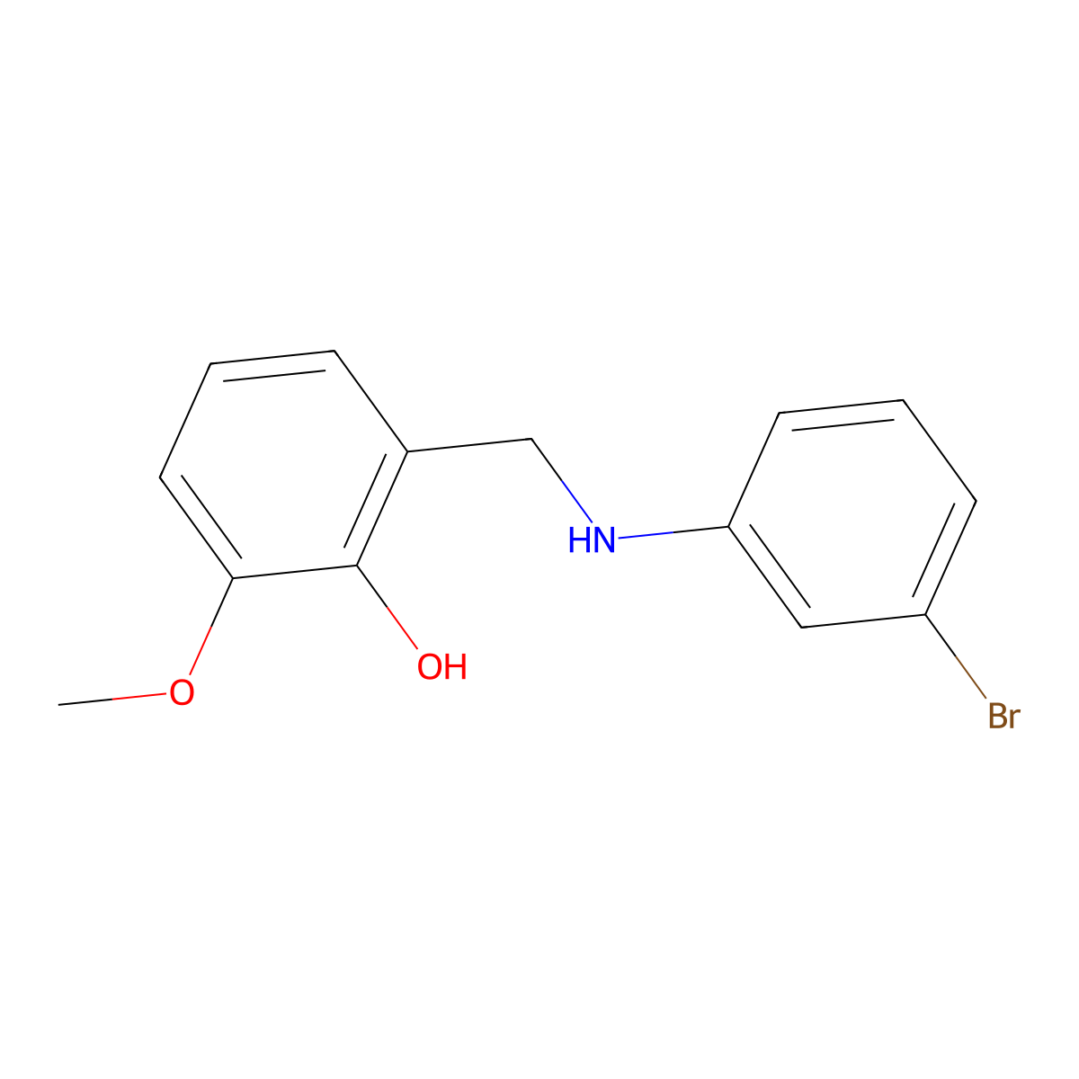2-{[(3-Bromophenyl)amino]methyl}-6-methoxyphenol molecular structure, CAS 1019546-33-8