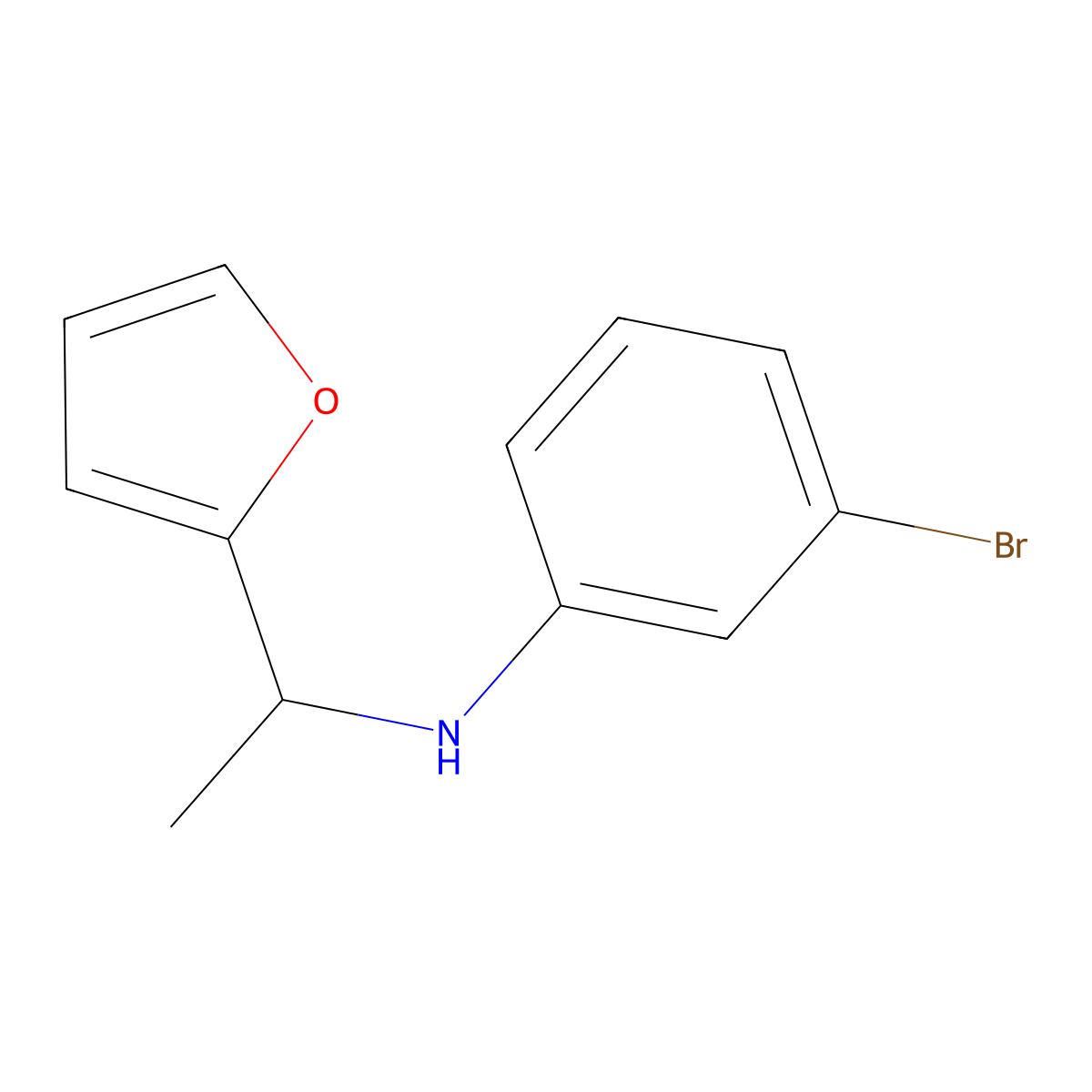 3-bromo-N-[1-(furan-2-yl)ethyl]aniline molecular structure, CAS 1019546-36-1