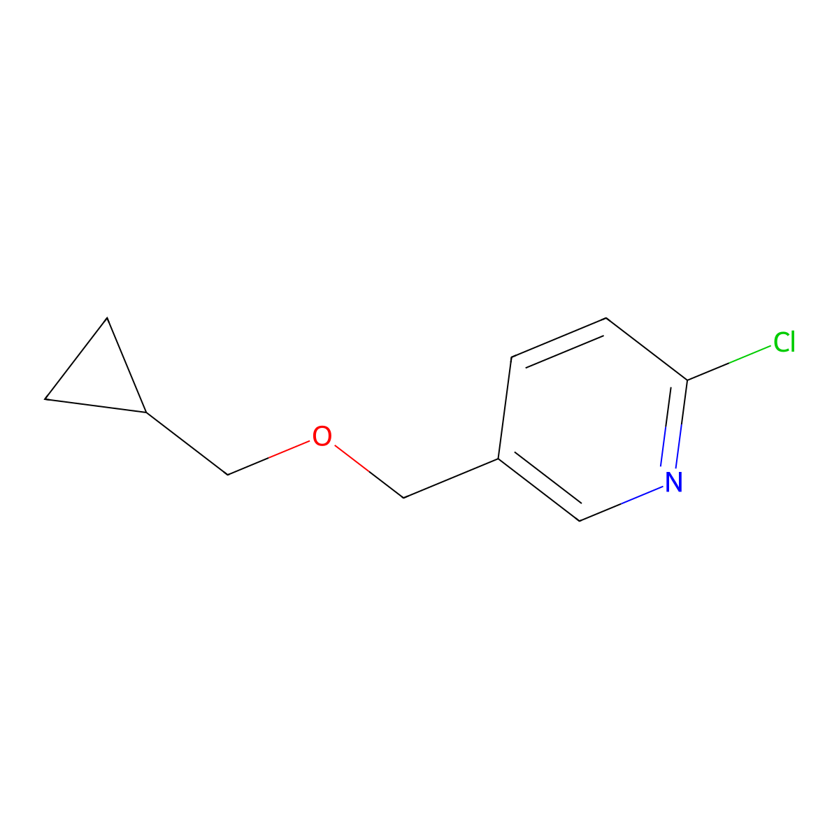 2-Chloro-5-[(cyclopropylmethoxy)methyl]pyridine molecular structure, CAS 1019546-38-3
