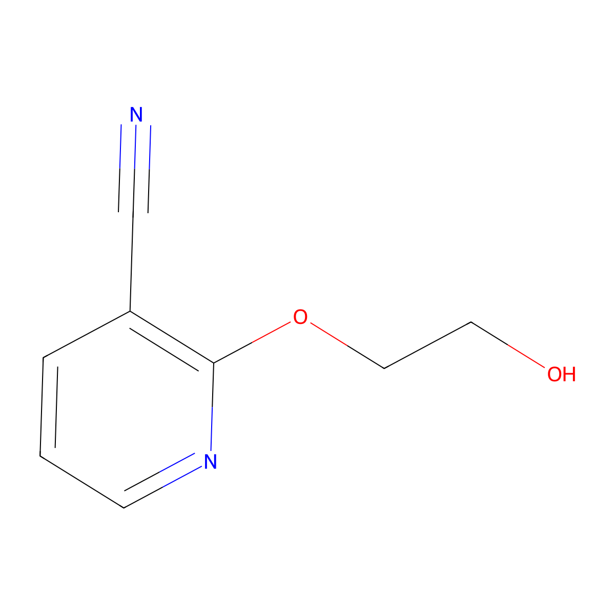 2-(2-Hydroxyethoxy)nicotinonitrile molecular structure, CAS 1019546-44-1