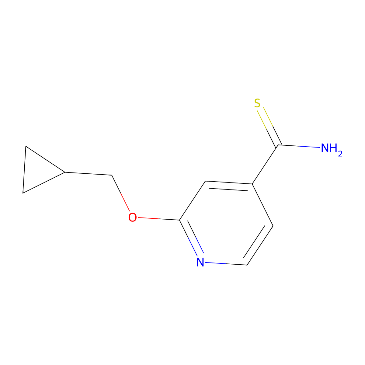 2-(Cyclopropylmethoxy)pyridine-4-carbothioamide molecular structure, CAS 1019546-78-1