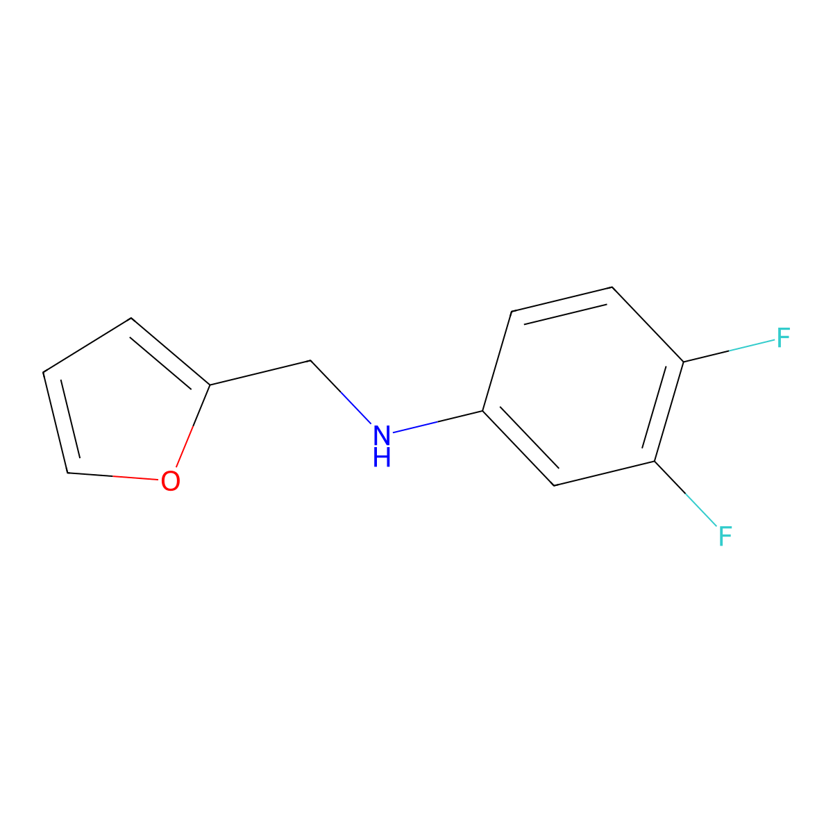 3,4-difluoro-N-(furan-2-ylmethyl)aniline molecular structure, CAS 1019546-79-2