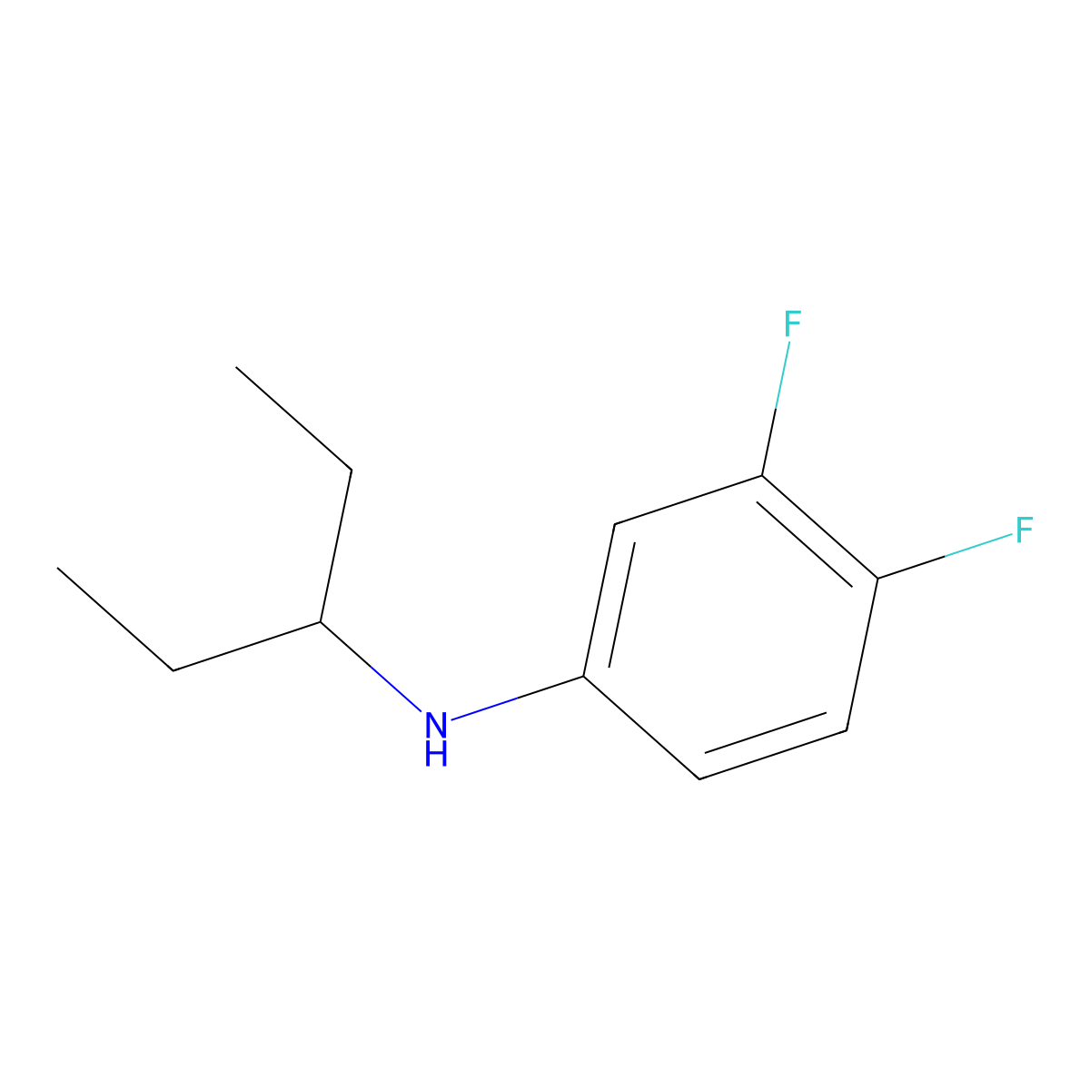 3,4-difluoro-N-(pentan-3-yl)aniline molecular structure, CAS 1019547-03-5