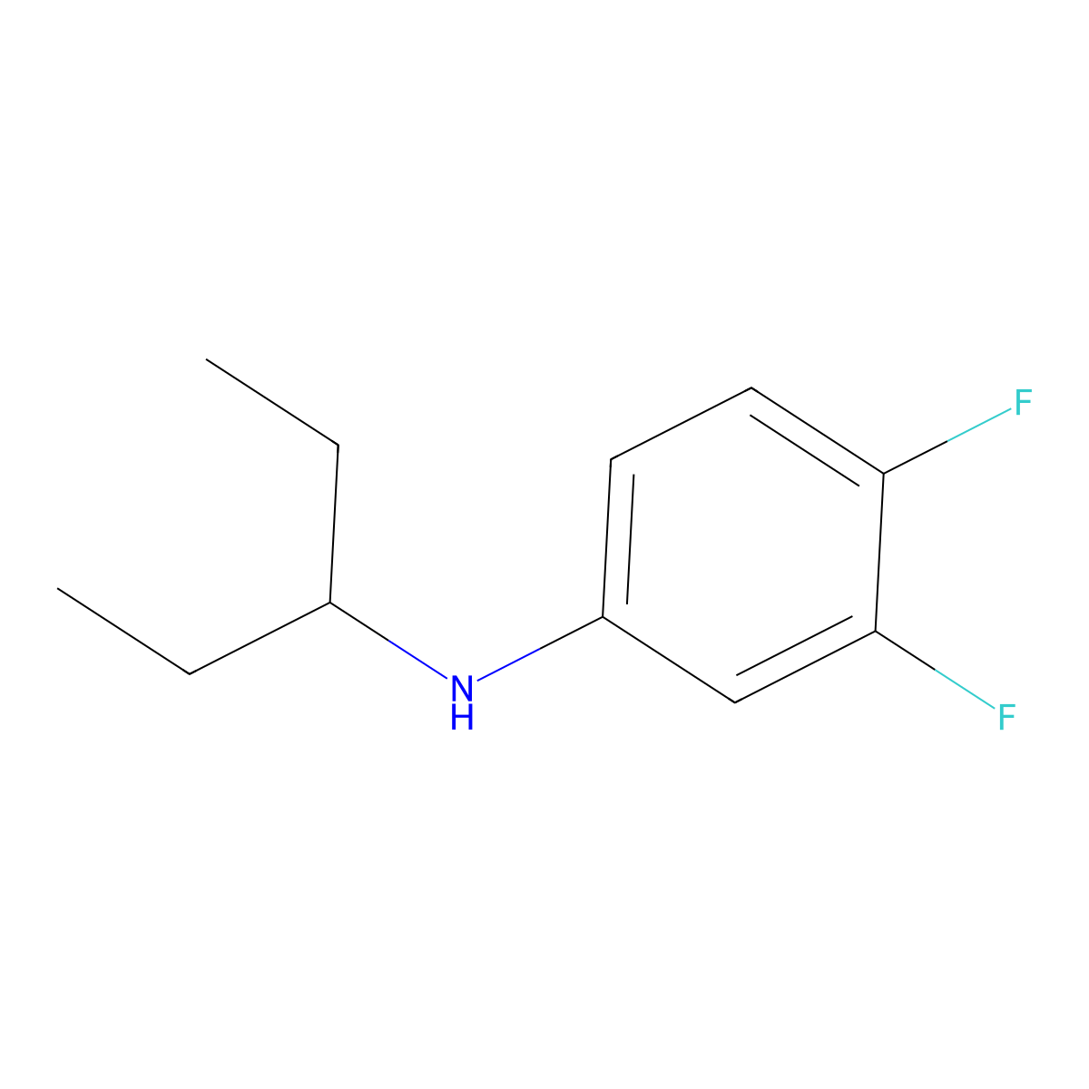 3,4-difluoro-N-(pentan-3-yl)aniline molecular structure, CAS 1019547-03-5