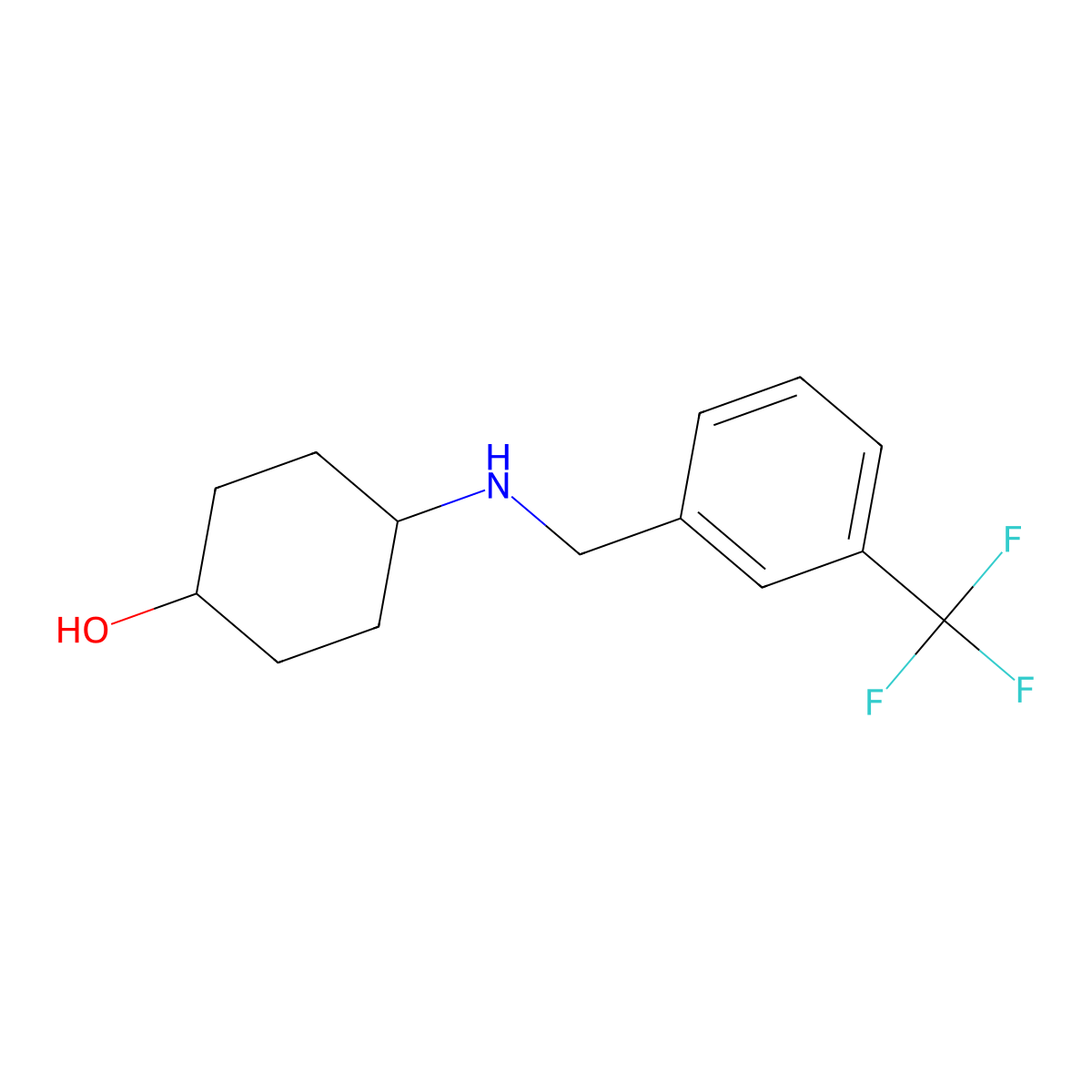 4-({[3-(Trifluoromethyl)phenyl]methyl}amino)cyclohexan-1-ol molecular structure, CAS 1019547-78-4