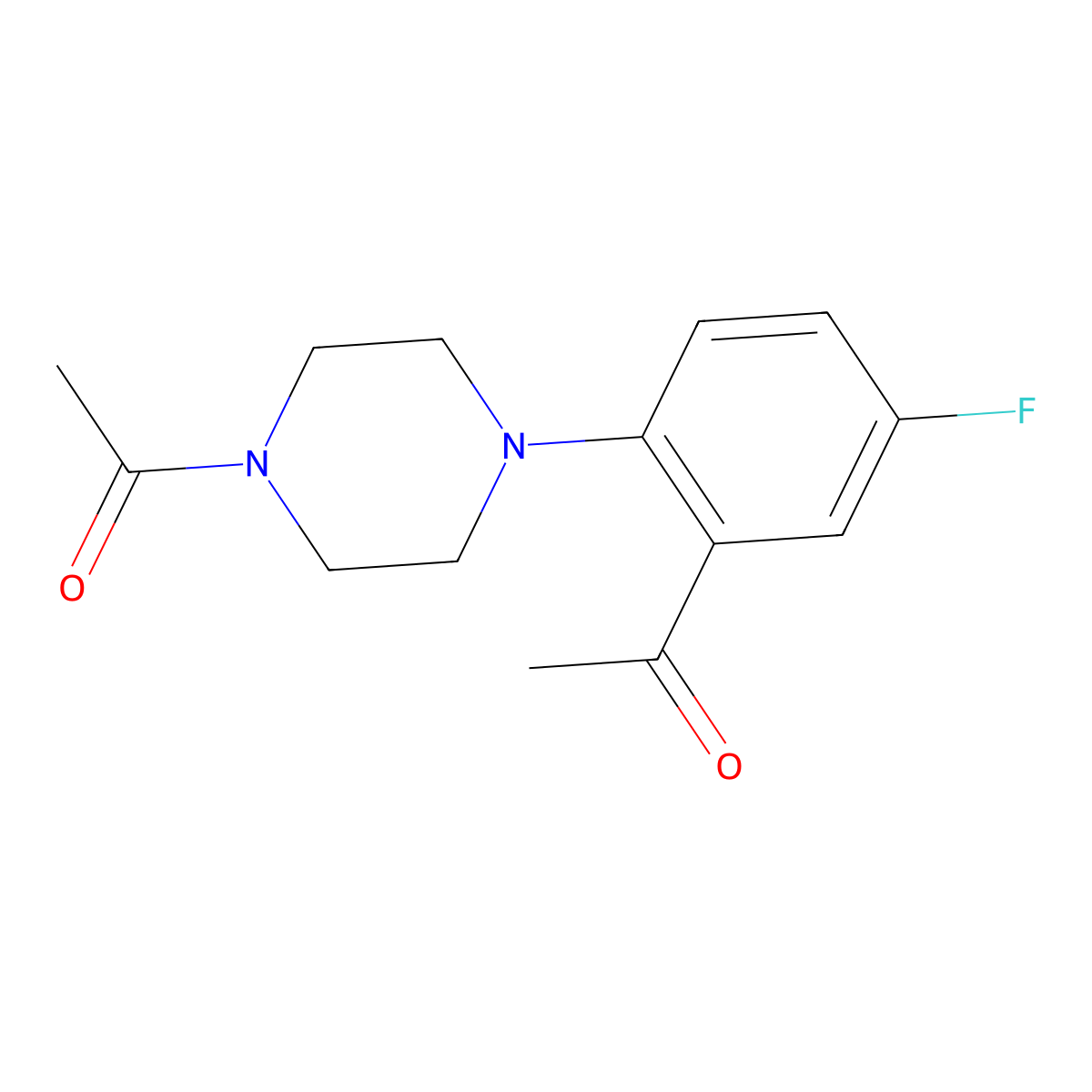 1-[4-(2-Acetyl-4-fluorophenyl)piperazin-1-yl]ethan-1-one molecular structure, CAS 1019548-30-1
