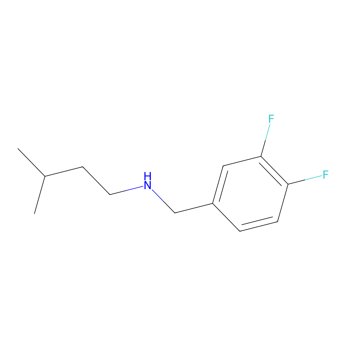 [(3,4-Difluorophenyl)methyl](3-methylbutyl)amine molecular structure, CAS 1019549-52-0