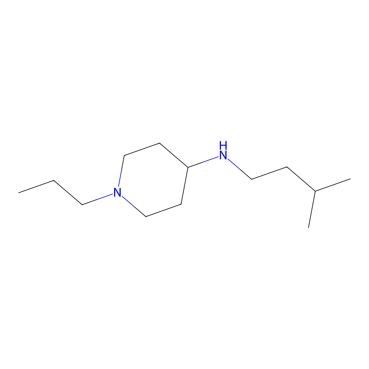 N-(3-methylbutyl)-1-propylpiperidin-4-amine molecular structure, CAS 1019549-58-6