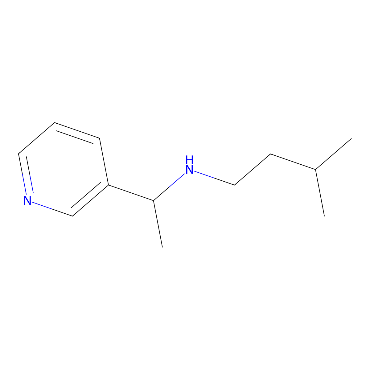 (3-Methylbutyl)[1-(pyridin-3-YL)ethyl]amine molecular structure, CAS 1019549-81-5