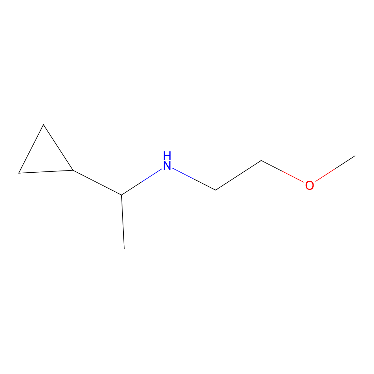 (1-Cyclopropylethyl)(2-methoxyethyl)amine molecular structure, CAS 1019551-02-0