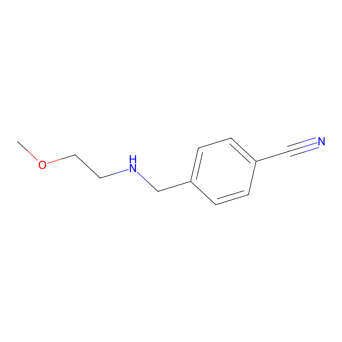 4-{[(2-Methoxyethyl)amino]methyl}benzonitrile molecular structure, CAS 1019551-06-4