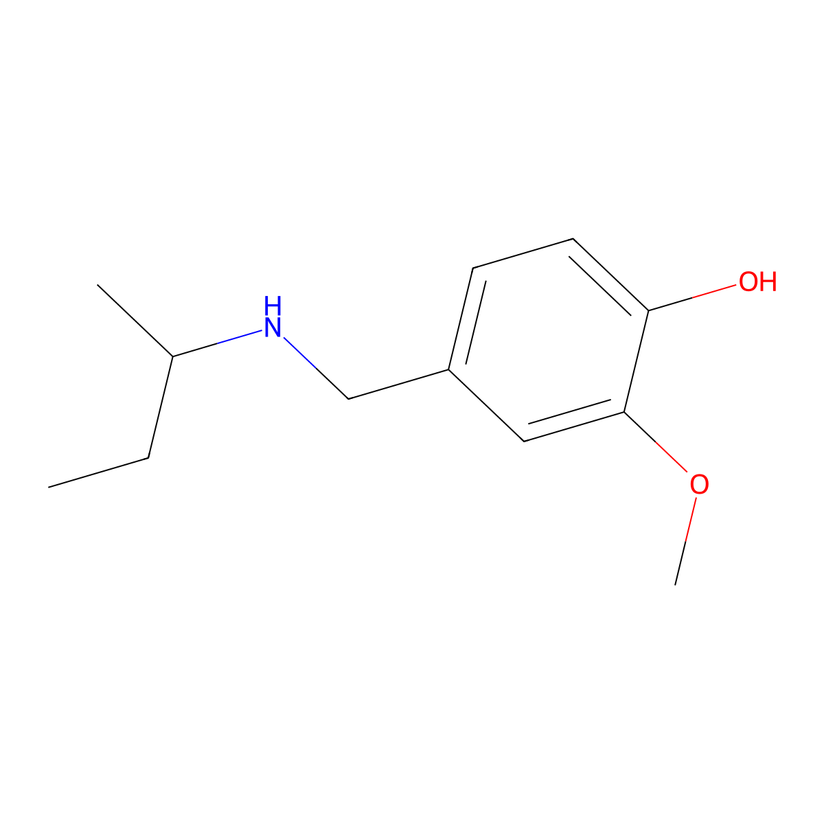 4-{[(Butan-2-yl)amino]methyl}-2-methoxyphenol molecular structure, CAS 1019551-80-4