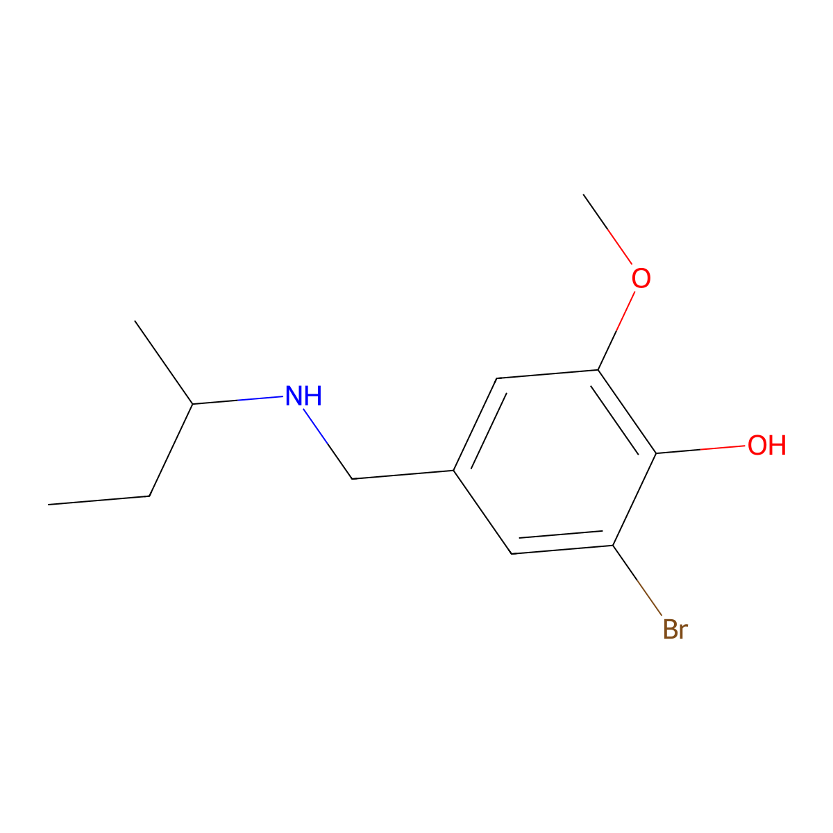 2-Bromo-4-{[(butan-2-yl)amino]methyl}-6-methoxyphenol molecular structure, CAS 1019551-83-7