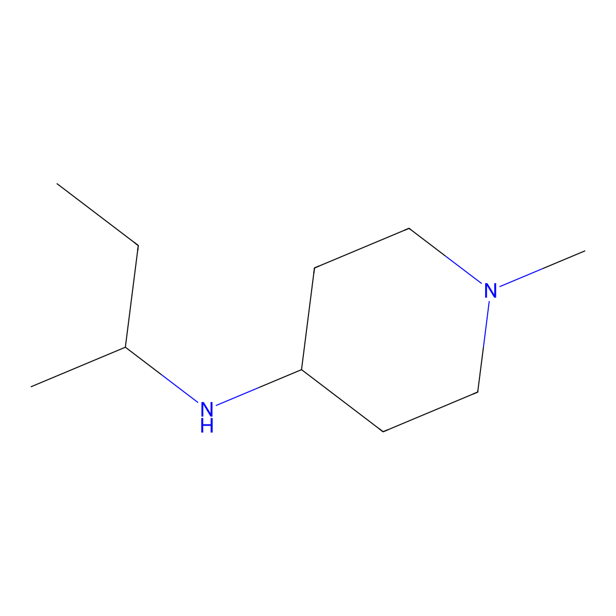 N-(butan-2-yl)-1-methylpiperidin-4-amine molecular structure, CAS 1019551-89-3