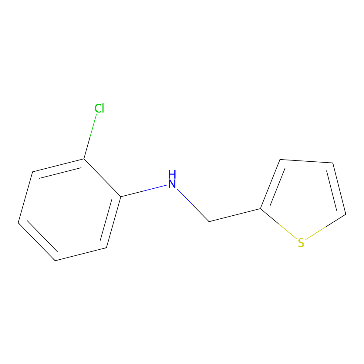 2-chloro-N-(thiophen-2-ylmethyl)aniline molecular structure, CAS 1019552-06-7