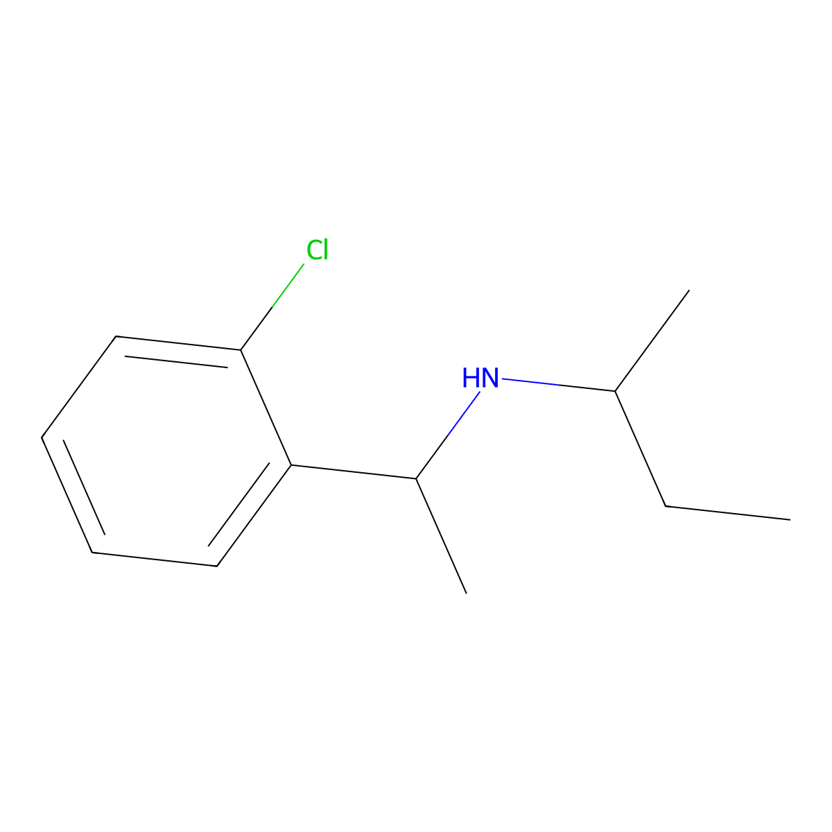 (Butan-2-yl)[1-(2-chlorophenyl)ethyl]amine molecular structure, CAS 1019552-07-8