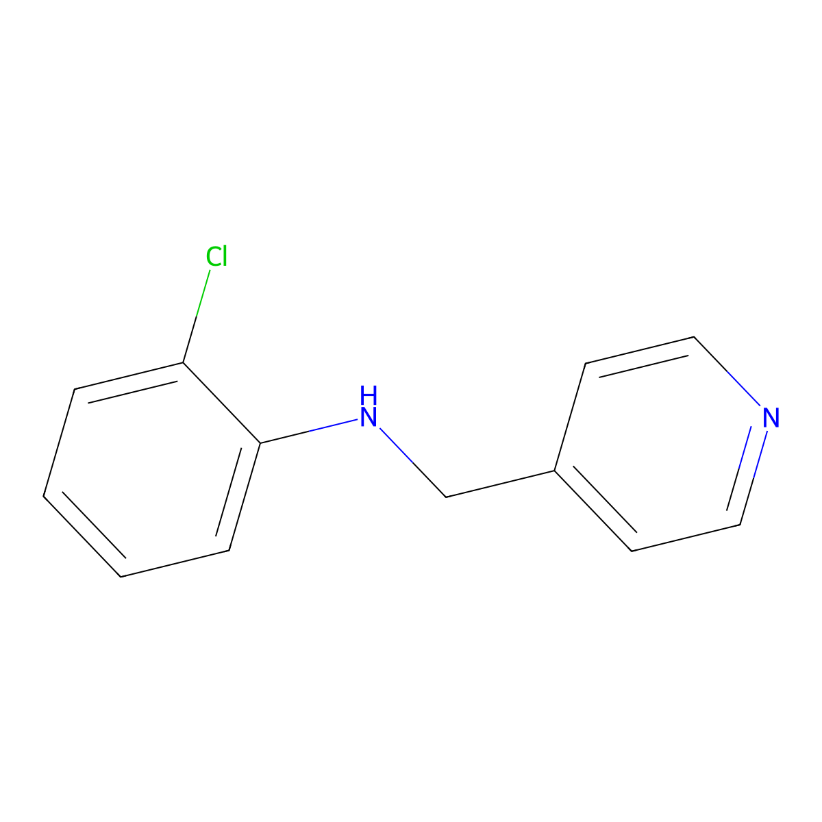 2-chloro-N-(pyridin-4-ylmethyl)aniline molecular structure, CAS 1019552-09-0