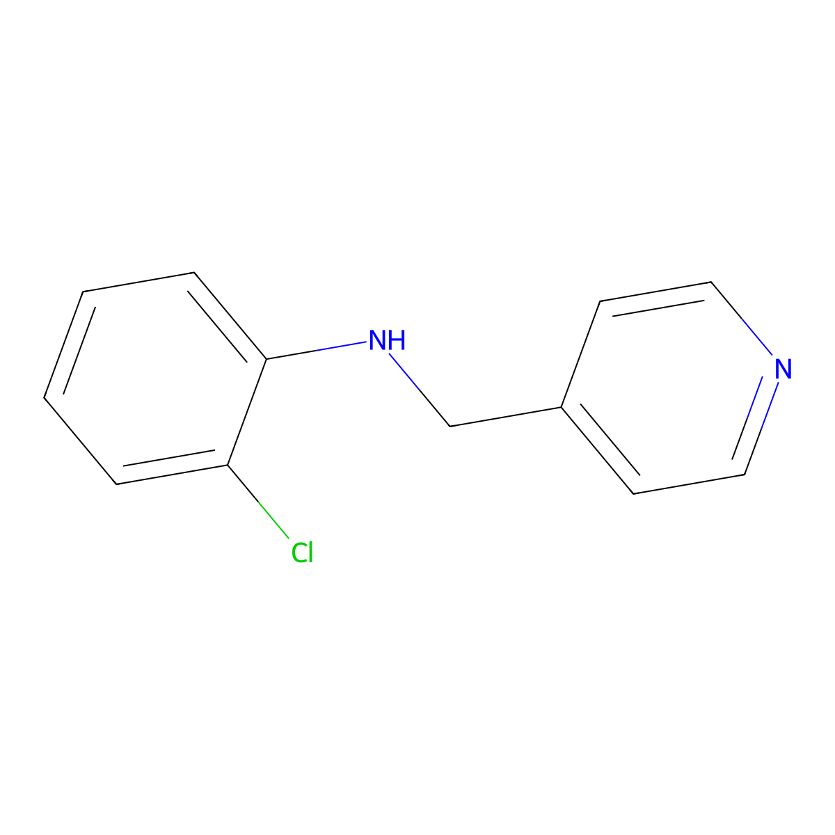 2-chloro-N-(pyridin-4-ylmethyl)aniline molecular structure, CAS 1019552-09-0
