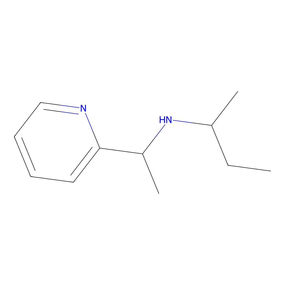 (Butan-2-yl)[1-(pyridin-2-yl)ethyl]amine molecular structure, CAS 1019552-13-6