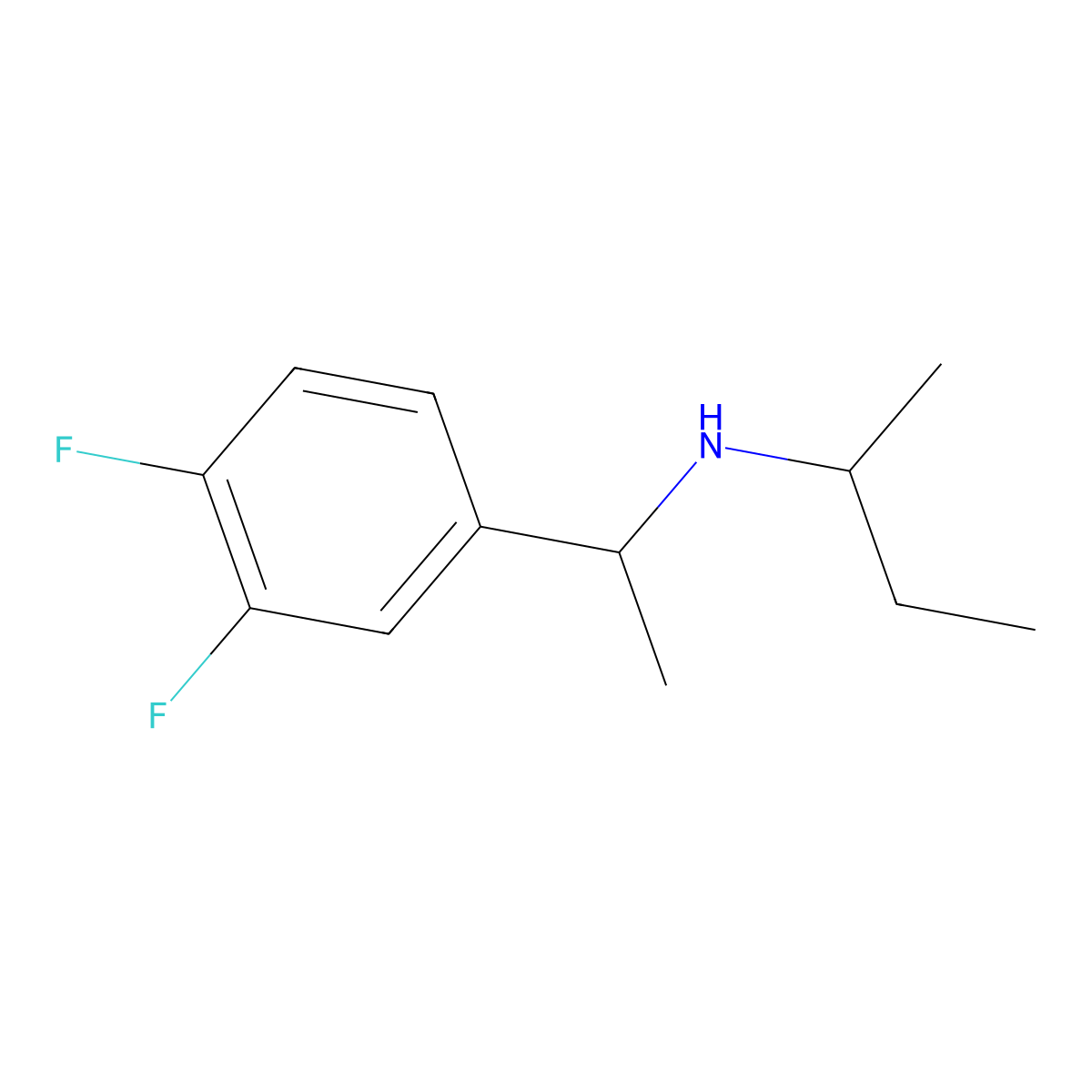 (Butan-2-yl)[1-(3,4-difluorophenyl)ethyl]amine molecular structure, CAS 1019552-46-5