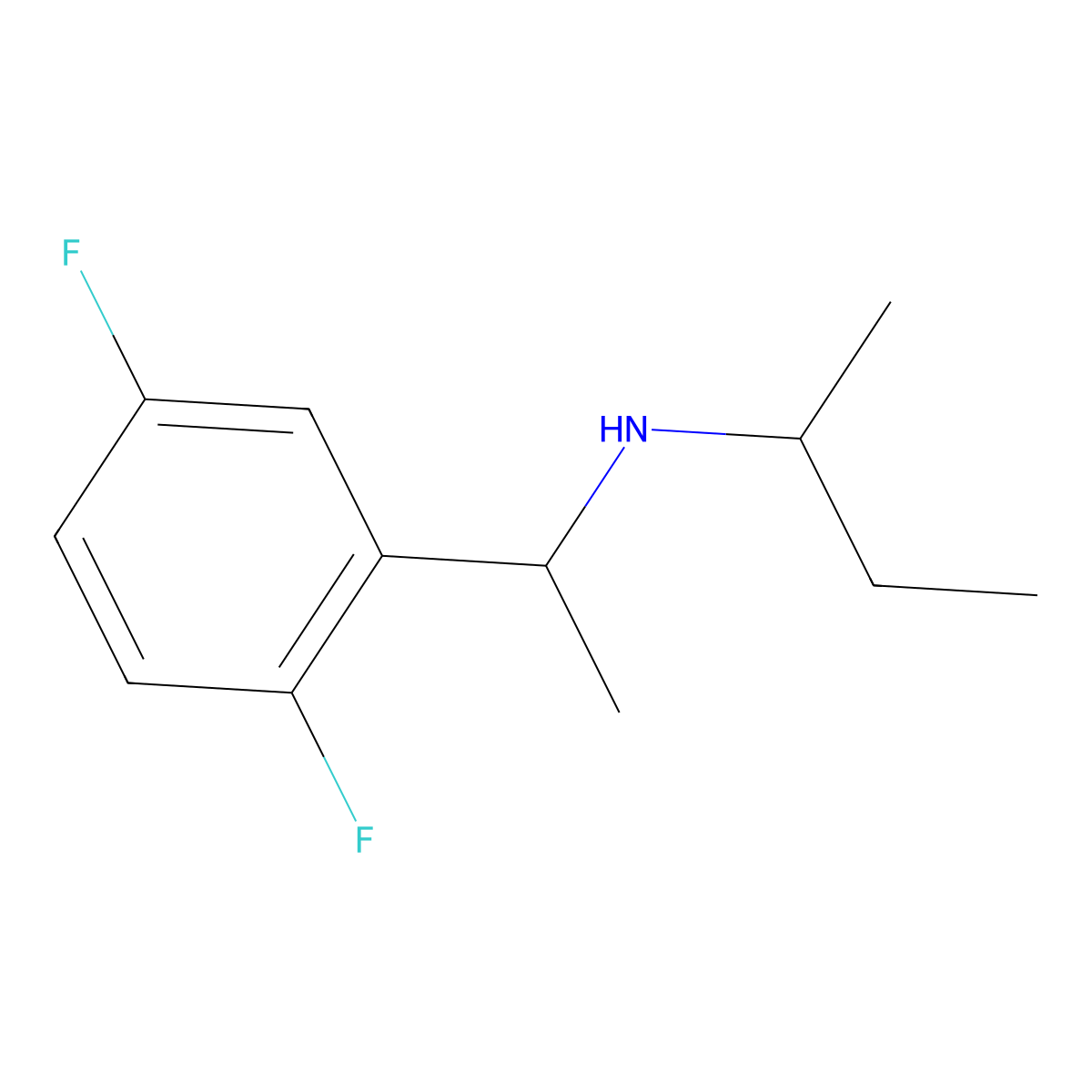 (Butan-2-yl)[1-(2,5-difluorophenyl)ethyl]amine molecular structure, CAS 1019552-55-6