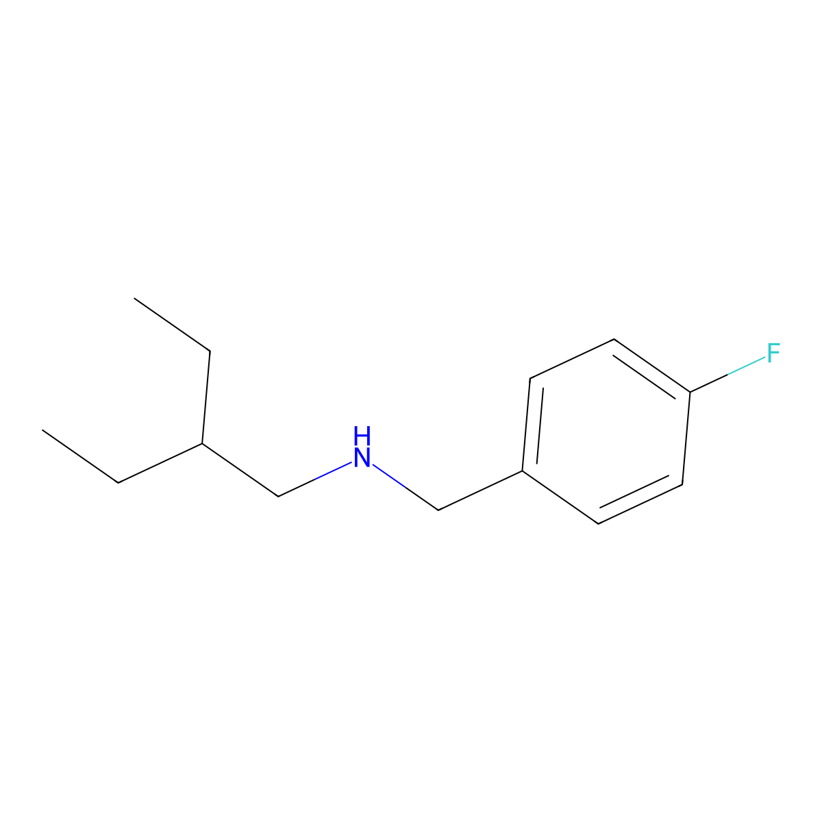 (2-Ethylbutyl)[(4-fluorophenyl)methyl]amine molecular structure, CAS 1019553-43-5
