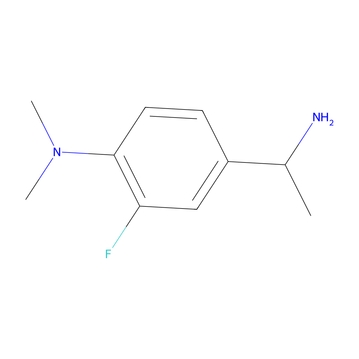 4-(1-Aminoethyl)-2-fluoro-N,N-dimethylaniline molecular structure, CAS 1019553-71-9