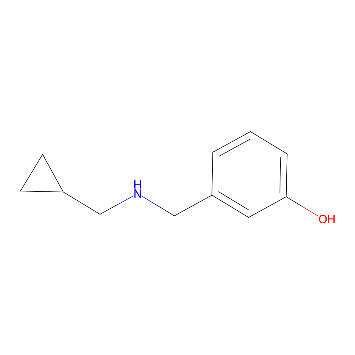 3-{[(Cyclopropylmethyl)amino]methyl}phenol molecular structure, CAS 1019553-83-3