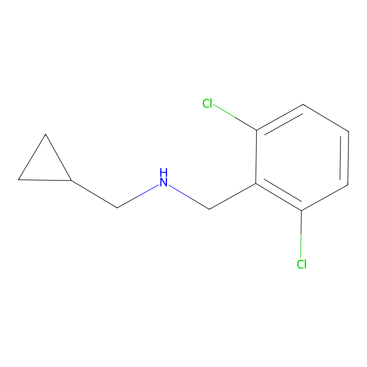 (Cyclopropylmethyl)[(2,6-dichlorophenyl)methyl]amine molecular structure, CAS 1019553-89-9