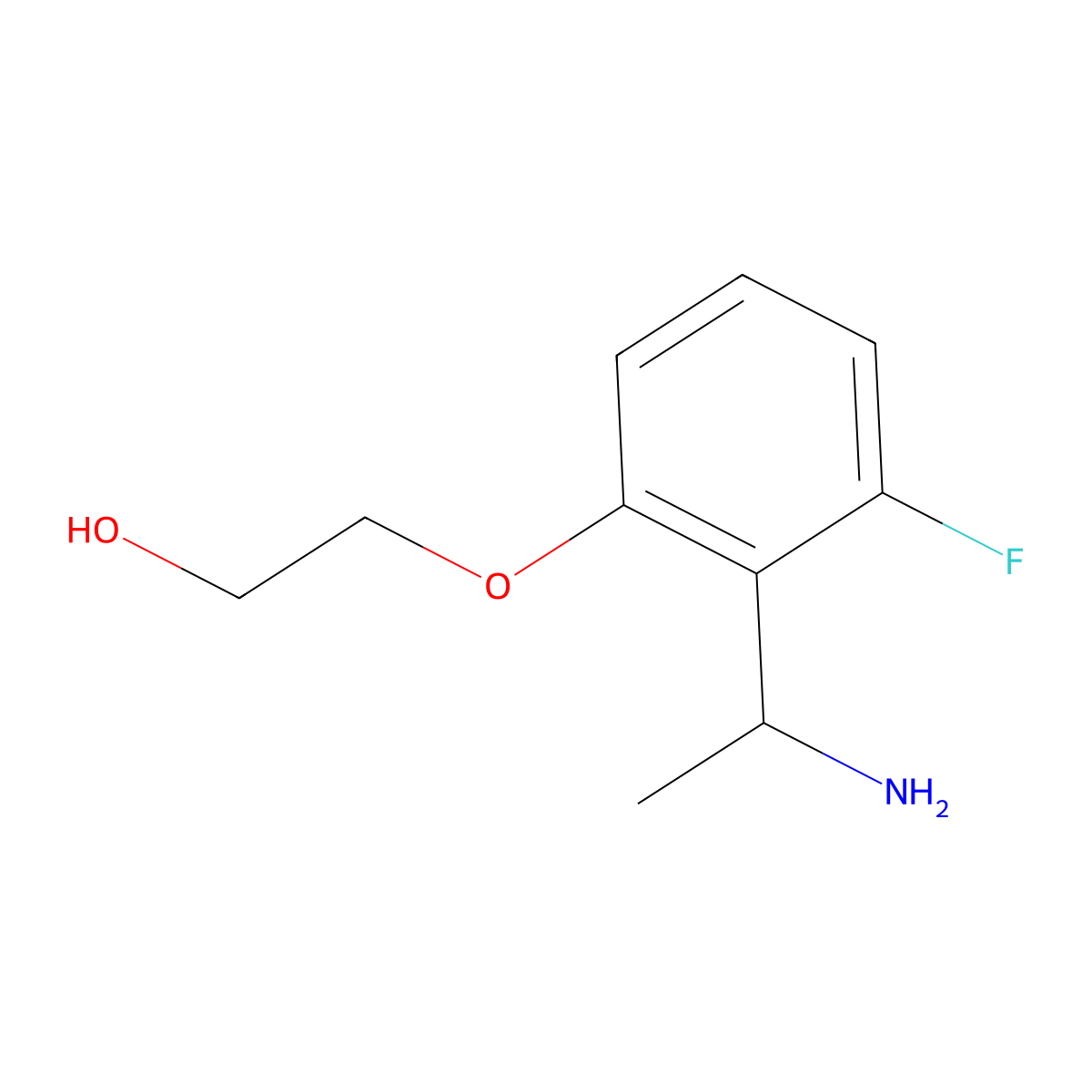 2-[2-(1-Aminoethyl)-3-fluorophenoxy]ethan-1-ol molecular structure, CAS 1019554-24-5