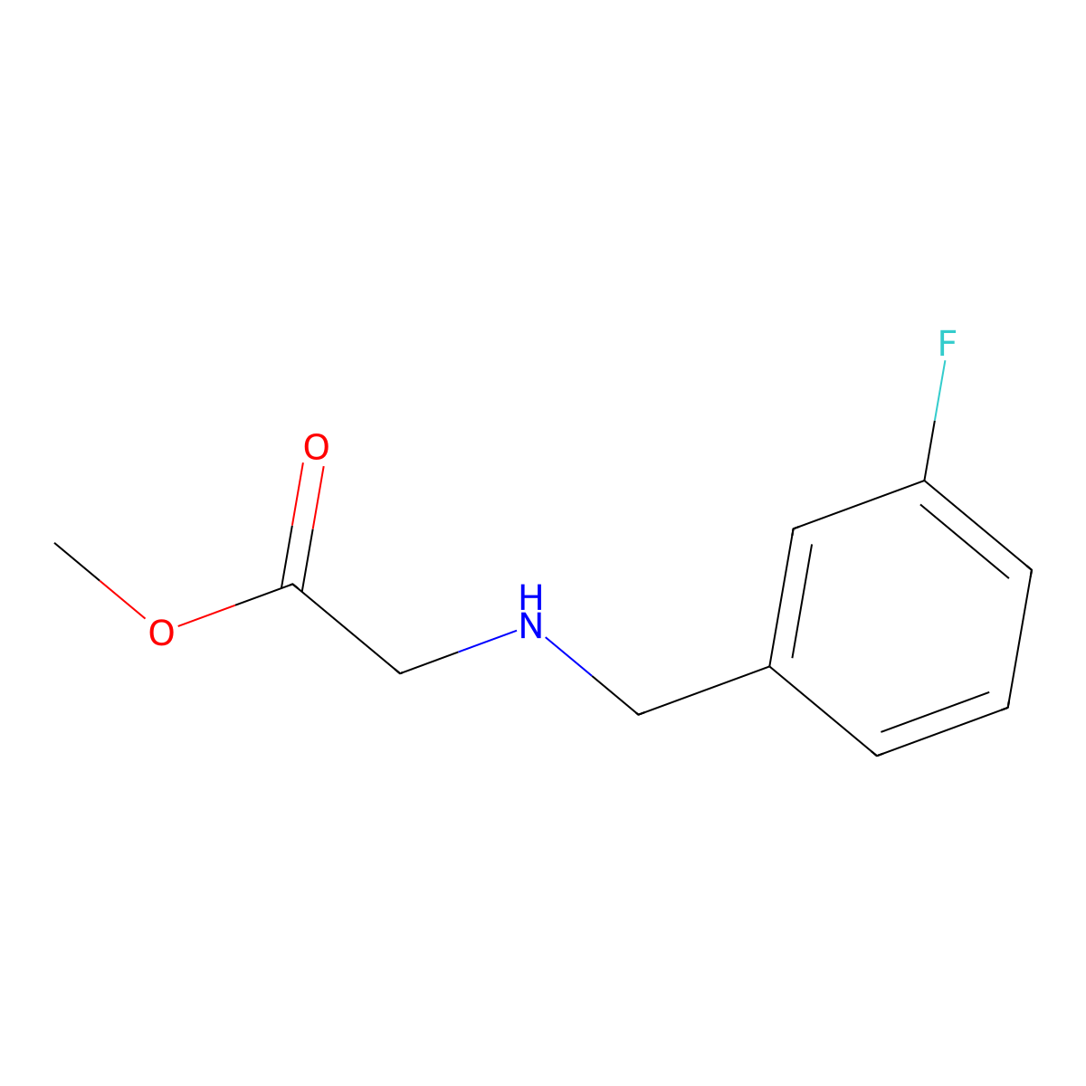 Methyl 2-{[(3-fluorophenyl)methyl]amino}acetate molecular structure, CAS 1019554-28-9