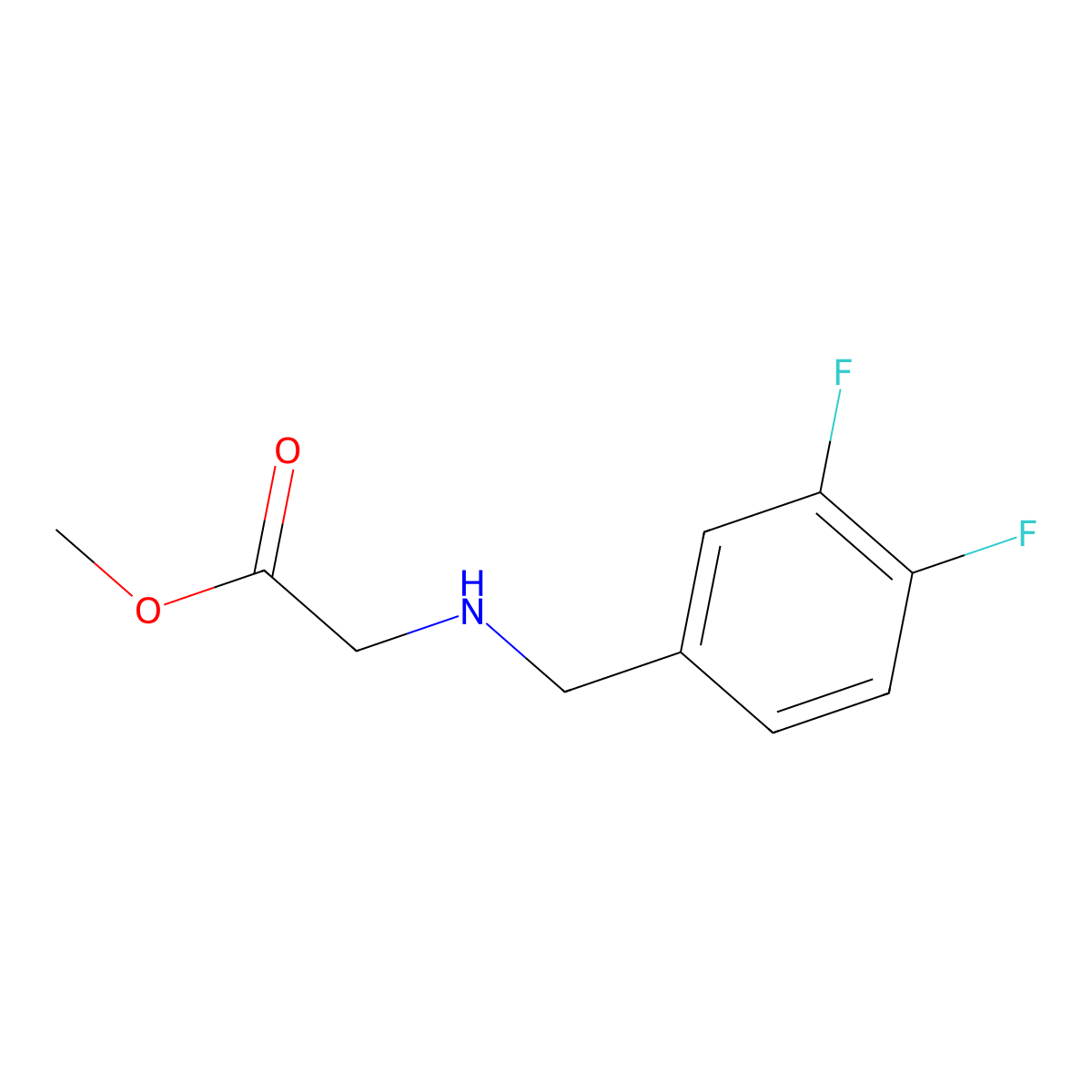 Methyl 2-{[(3,4-difluorophenyl)methyl]amino}acetate molecular structure, CAS 1019554-34-7