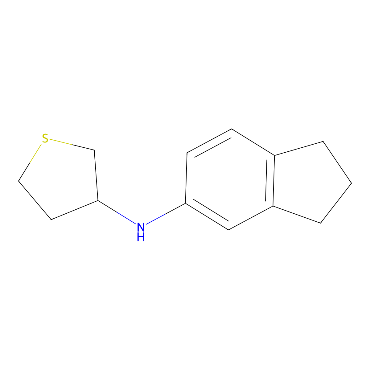 N-(2,3-dihydro-1H-inden-5-yl)thiolan-3-amine molecular structure, CAS 1019554-47-2