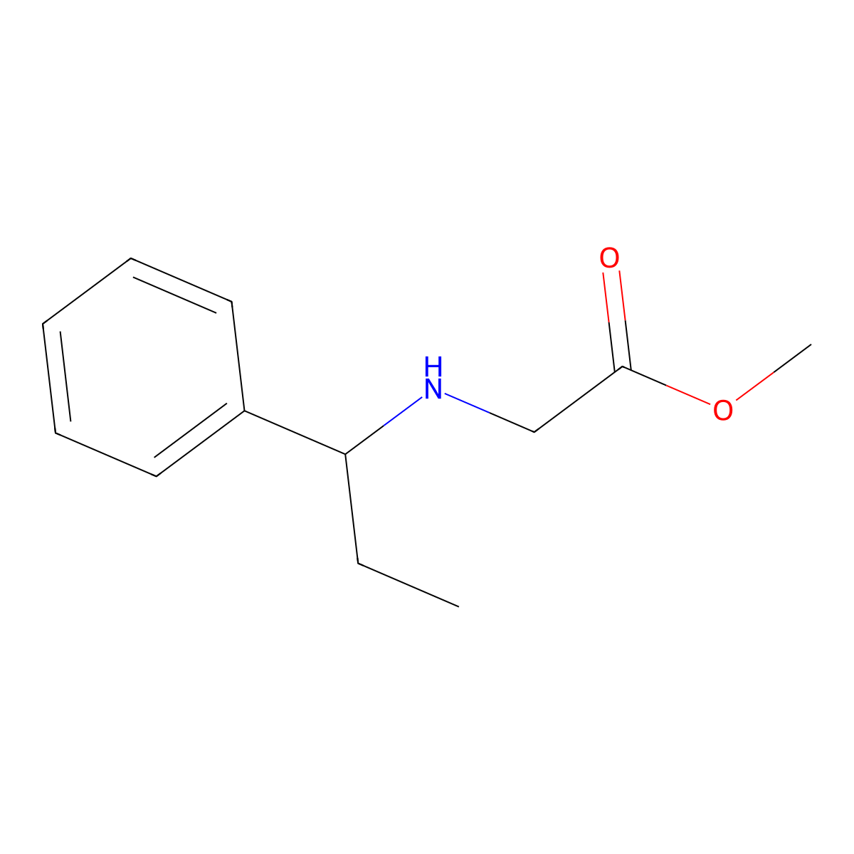 Methyl 2-[(1-phenylpropyl)amino]acetate molecular structure, CAS 1019554-60-9
