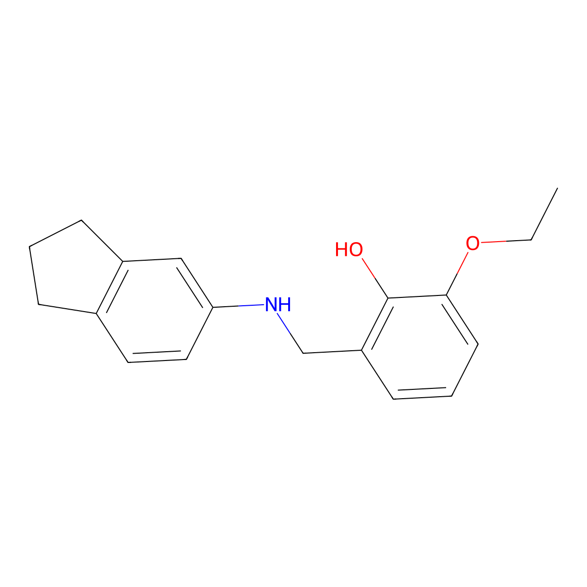2-[(2,3-dihydro-1H-inden-5-ylamino)methyl]-6-ethoxyphenol molecular structure, CAS 1019554-61-0
