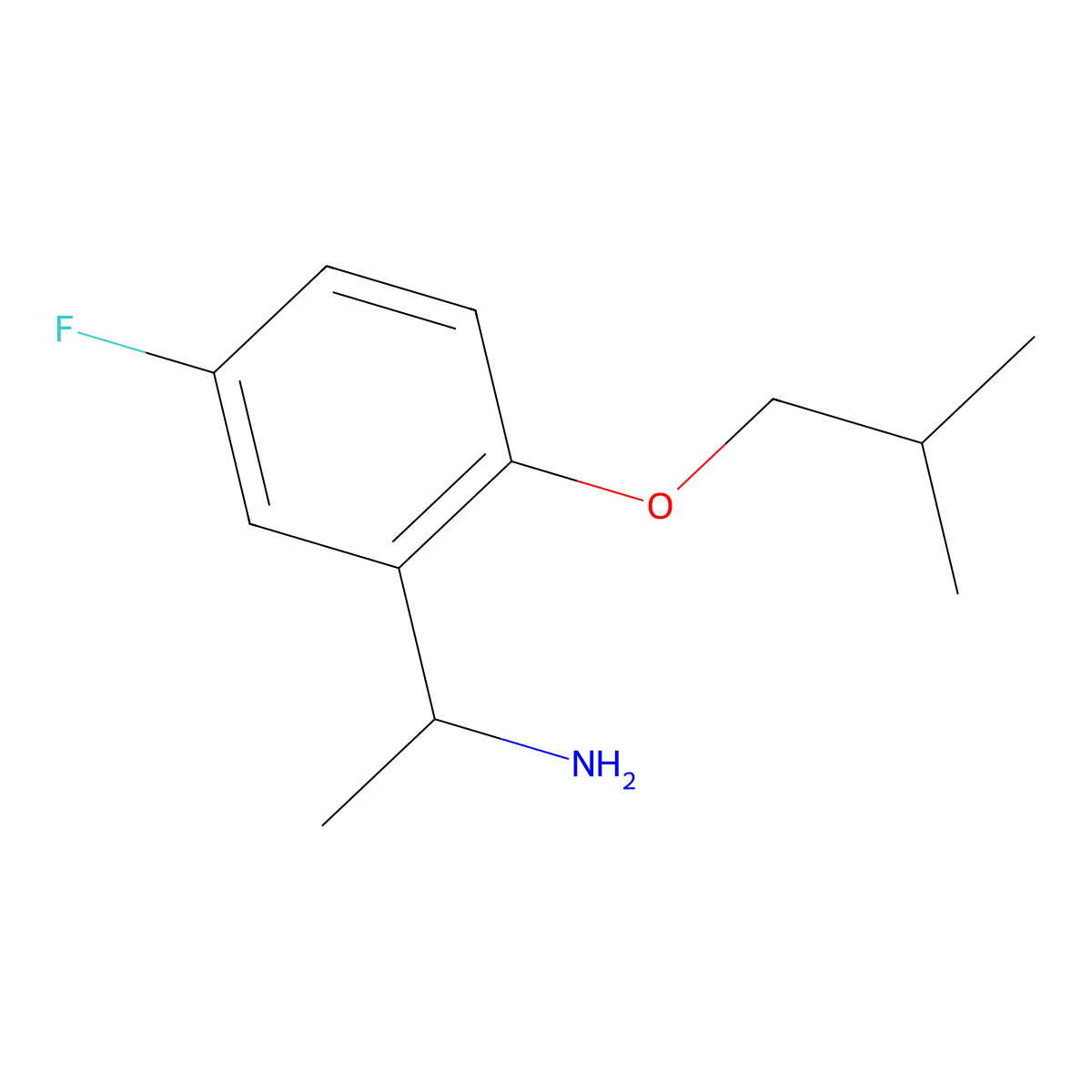 1-(5-Fluoro-2-isobutoxyphenyl)-ethylamine molecular structure, CAS 1019554-62-1