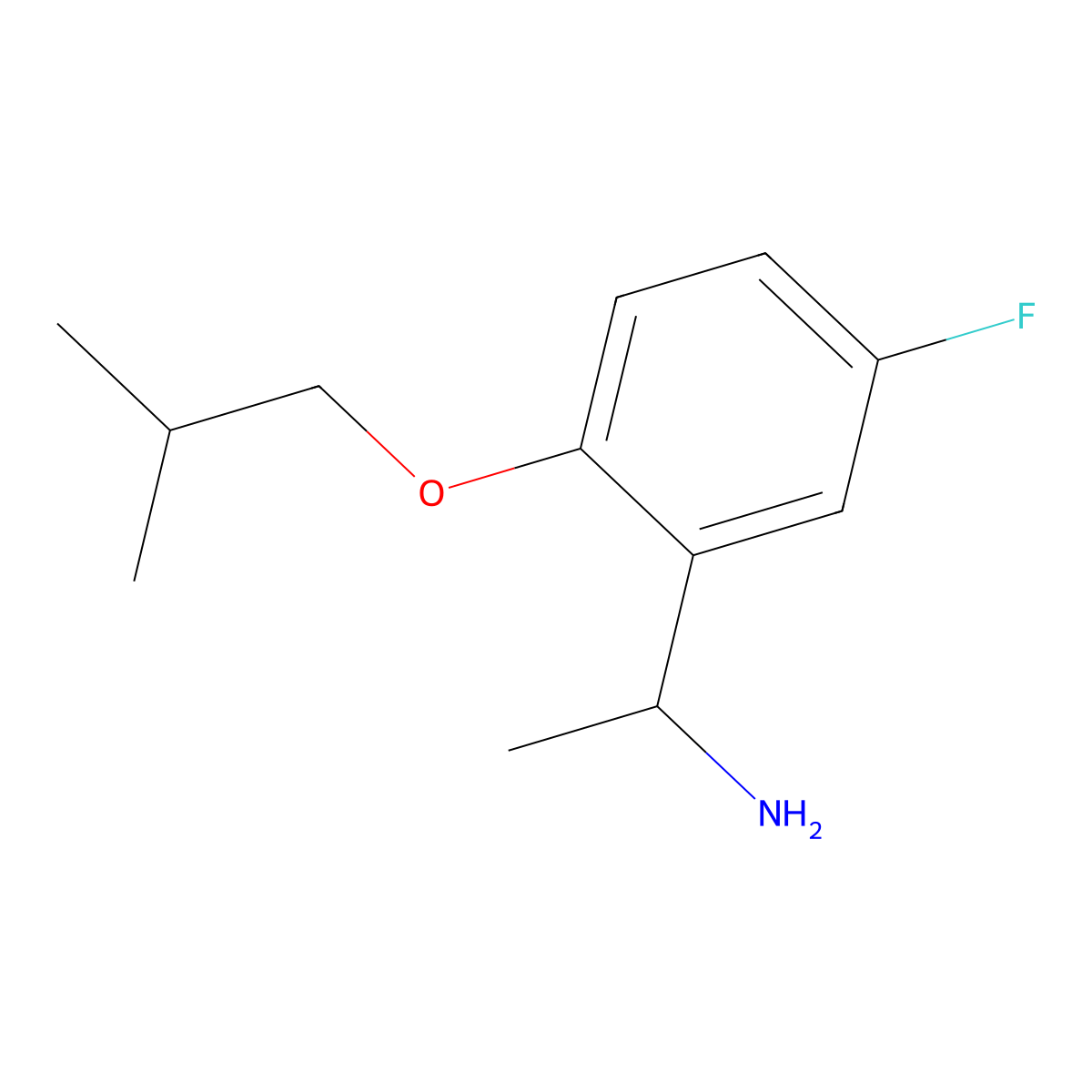 1-(5-Fluoro-2-isobutoxyphenyl)-ethylamine molecular structure, CAS 1019554-62-1
