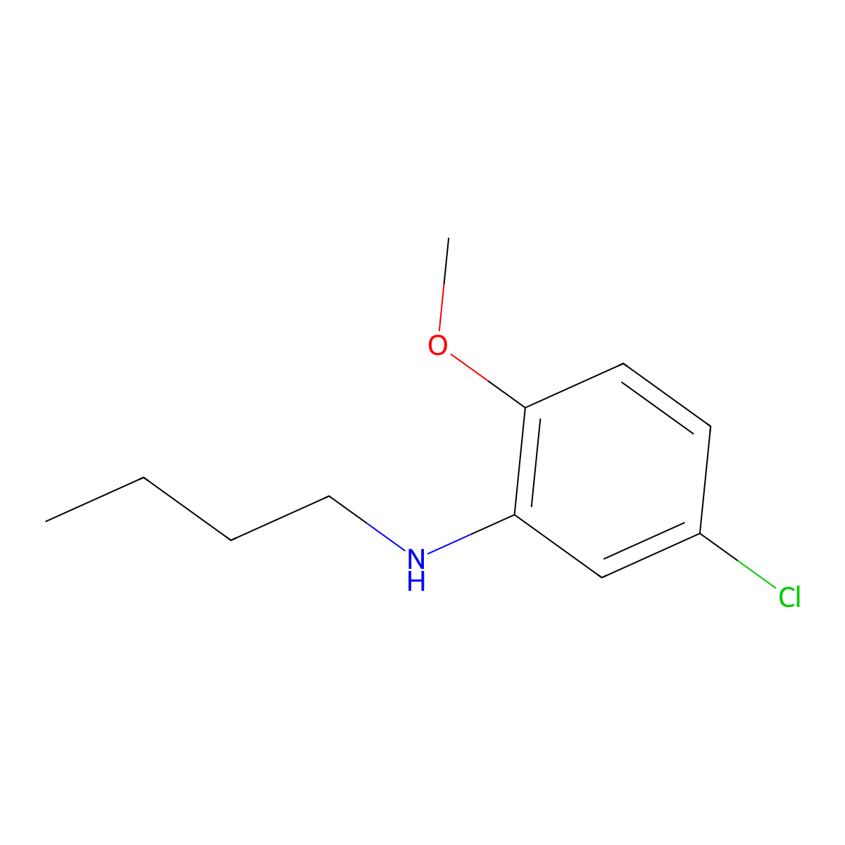 N-butyl-5-chloro-2-methoxyaniline molecular structure, CAS 1019555-27-1