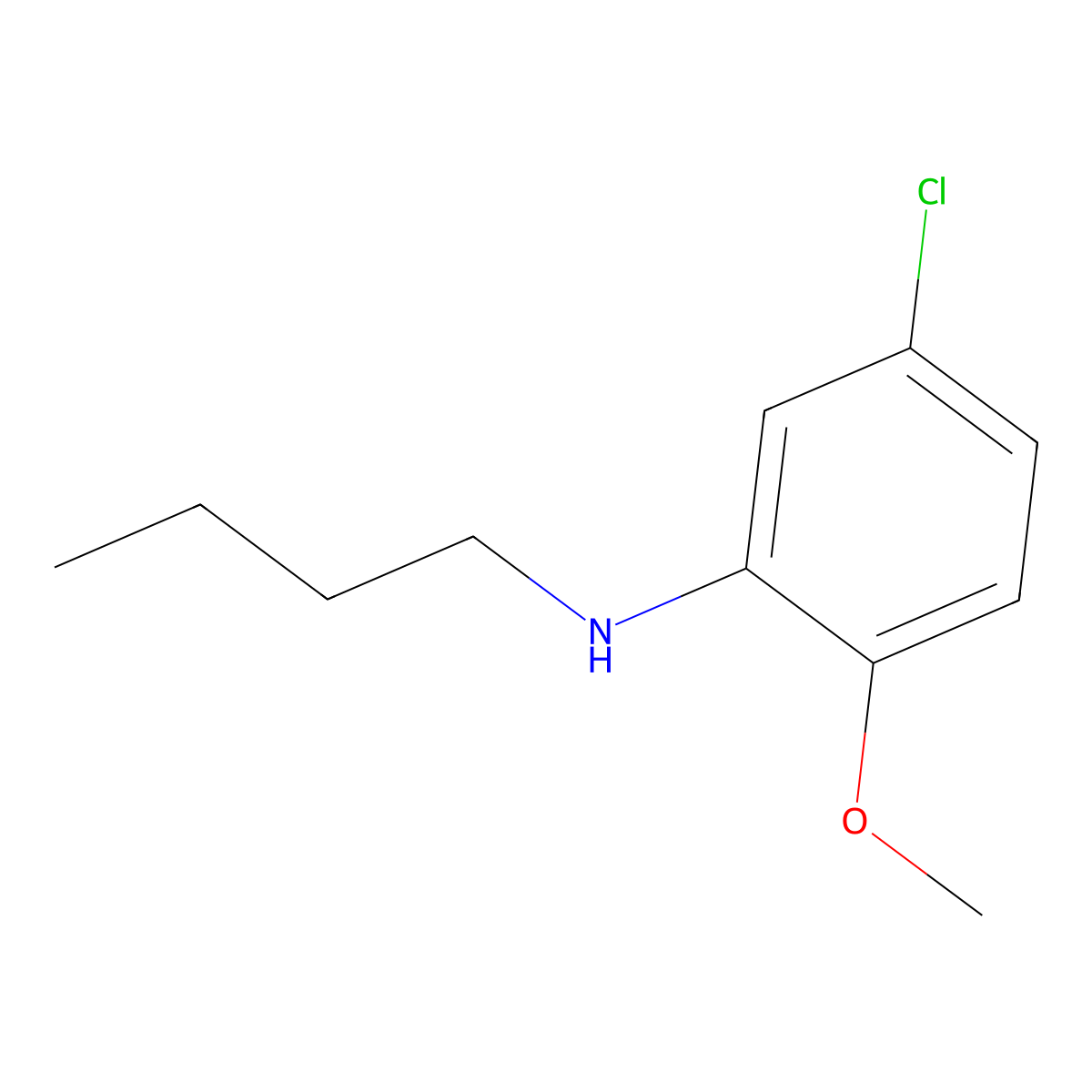 N-butyl-5-chloro-2-methoxyaniline molecular structure, CAS 1019555-27-1
