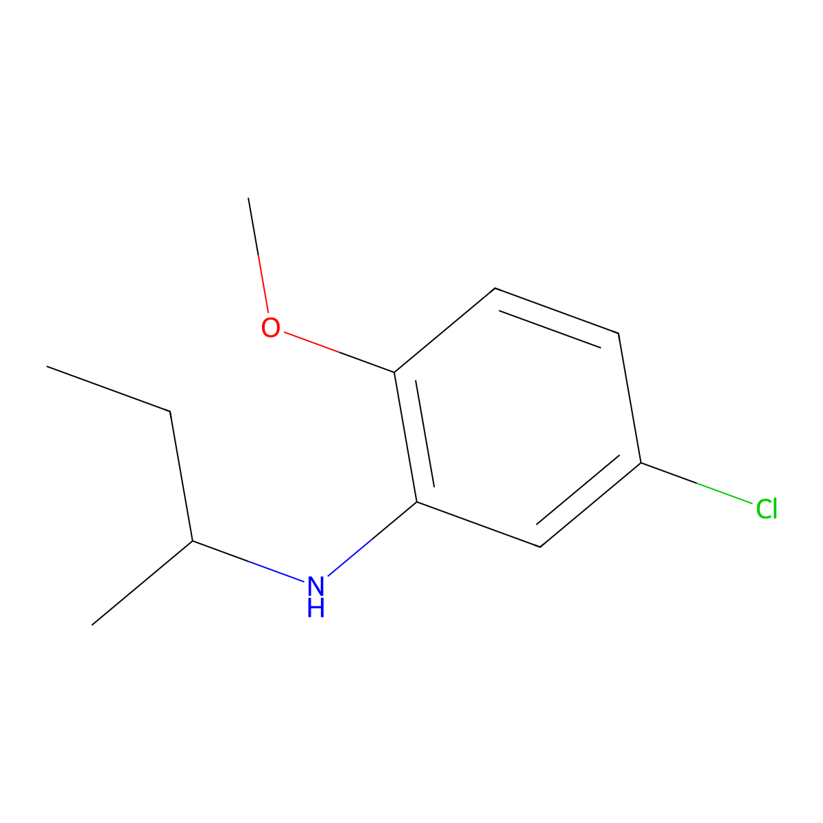 N-(butan-2-yl)-5-chloro-2-methoxyaniline molecular structure, CAS 1019555-30-6