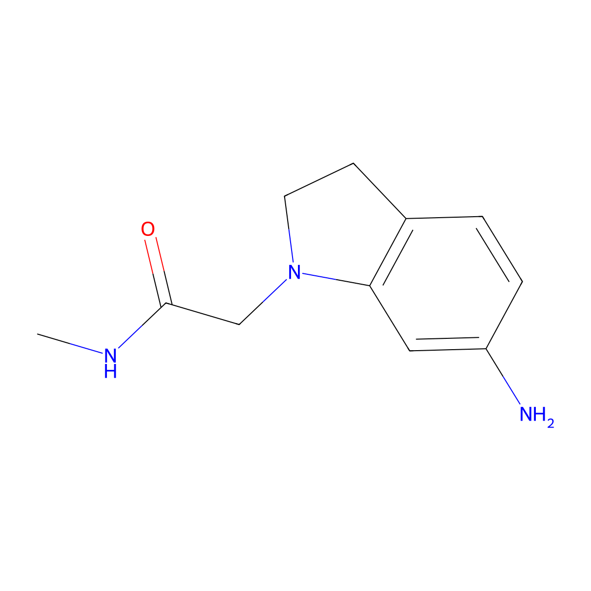 2-(6-amino-2,3-dihydro-1H-indol-1-yl)-N-methylacetamide molecular structure, CAS 1019555-45-3