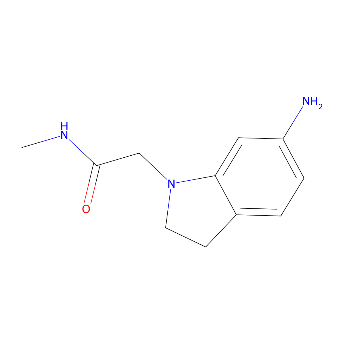 2-(6-amino-2,3-dihydro-1H-indol-1-yl)-N-methylacetamide molecular structure, CAS 1019555-45-3